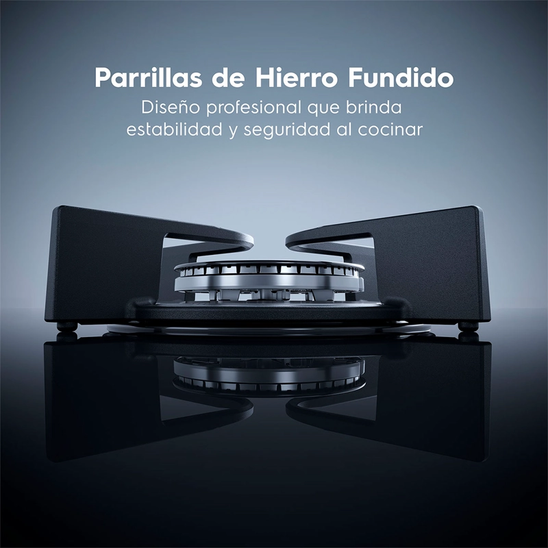 COCINA A GAS ELECTROLUX F4EDB 4 PLATOS DOBLE HORNO NEGRO - 9