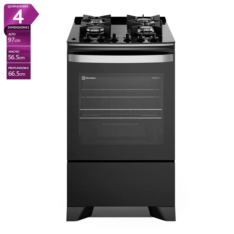 COCINA A GAS ELECTROLUX F4EPB 4 PLATOS NEGRO