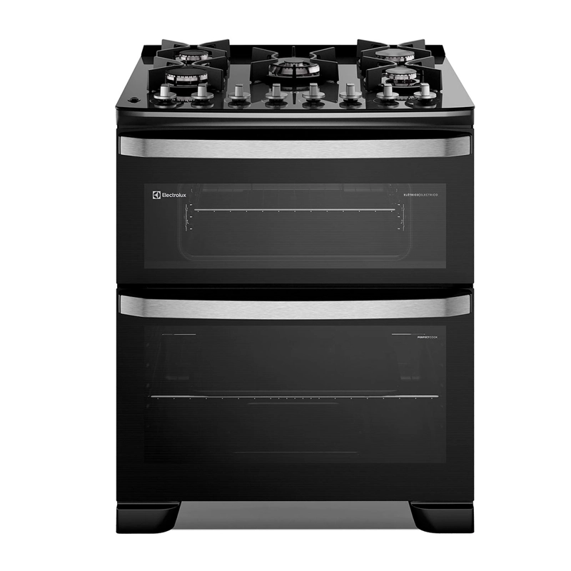 COCINA A GAS ELECTROLUX F5EDB 5 PLATOS DOBLE HORNO NEGRO - 2