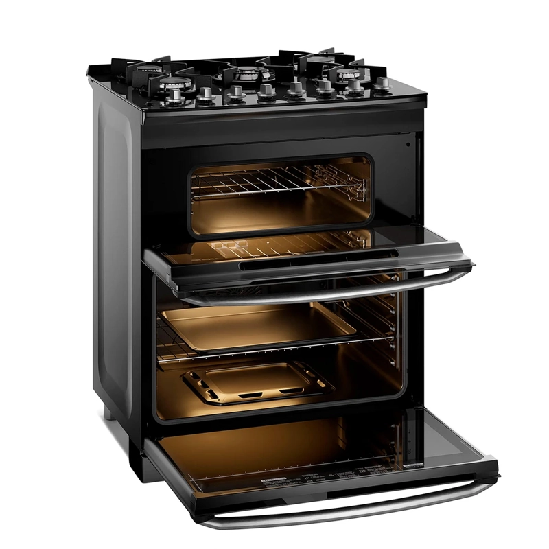 COCINA A GAS ELECTROLUX F5EDB 5 PLATOS DOBLE HORNO NEGRO - 5