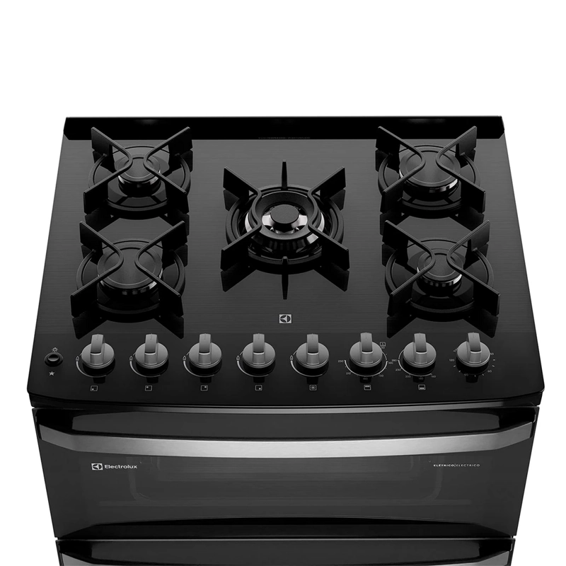 COCINA A GAS ELECTROLUX F5EDB 5 PLATOS DOBLE HORNO NEGRO - 6