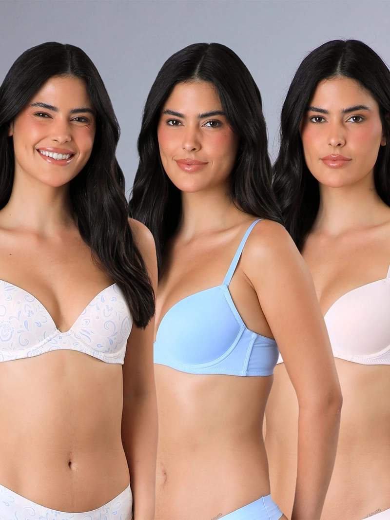 PACK X3 SOSTÉN MUJER FLORES BALCONET PUSH UP - 1