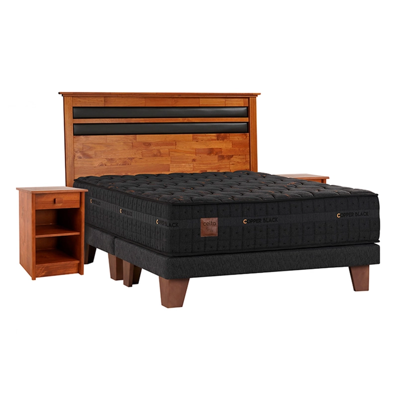 CAMA EUROPEA CELTA COPPER BLACK KING + SET MALLORCA - 1