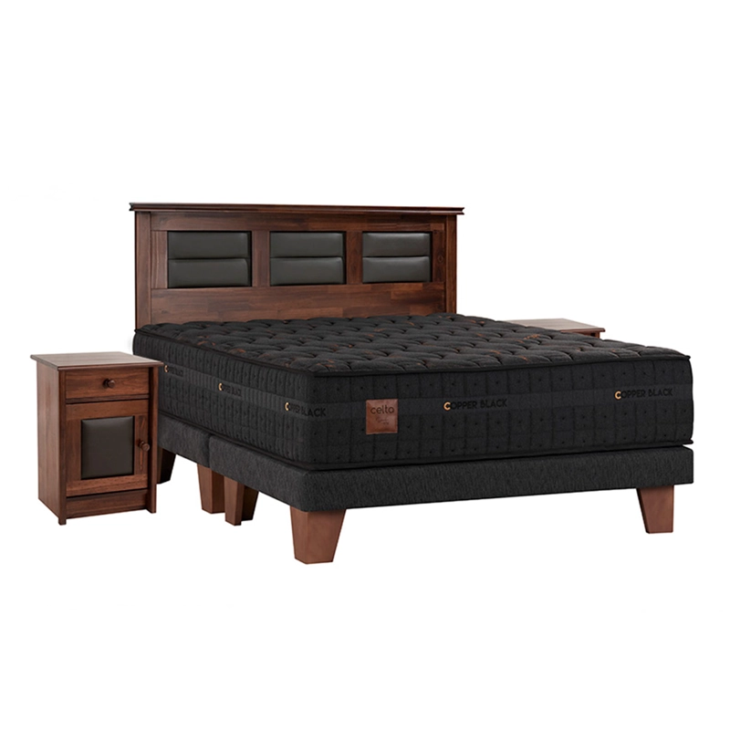CAMA EUROPEA CELTA COPPER BLACK KING + SET VILLARREAL - 1