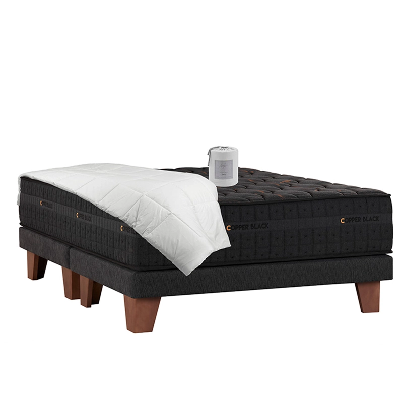 CAMA EUROPEA CELTA COPPER BLACK KING + TEXTIL - 1