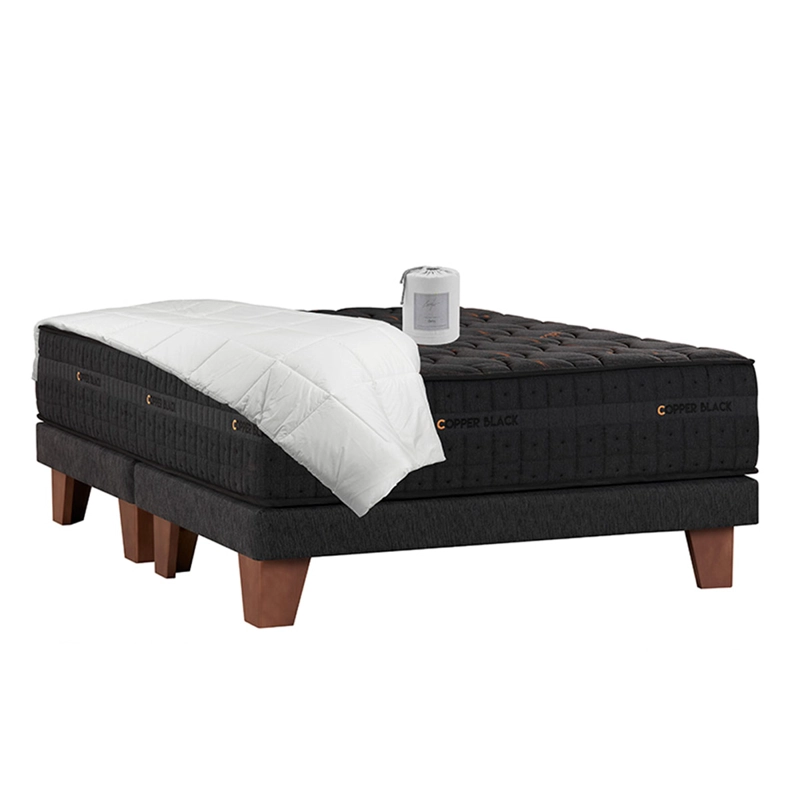 CAMA EUROPEA CELTA COPPER BLACK SÚPER KING + TEXTIL - 1