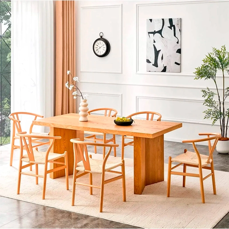 JUEGO DE COMEDOR MAISON LINETT MARIE 6 SILLAS NATURAL - 1