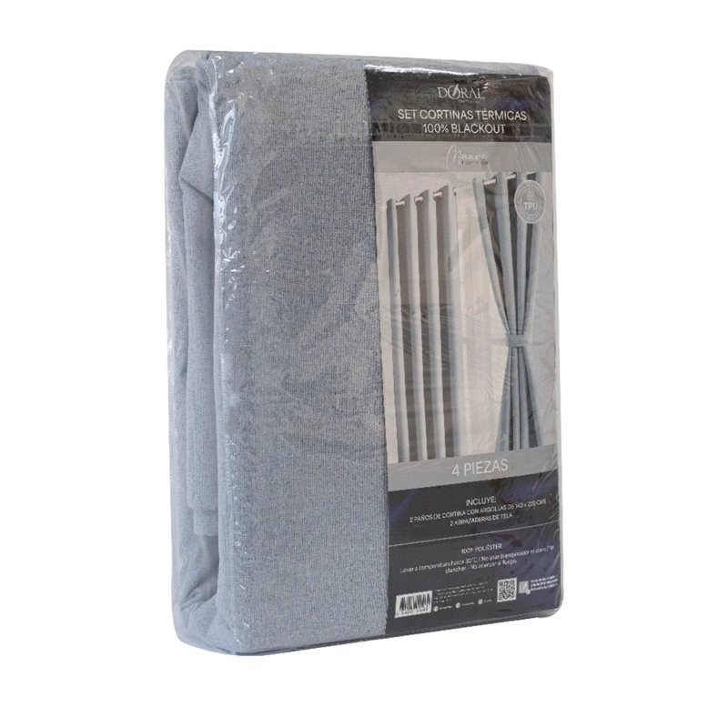 SET CORTINA DORAL MAUVE BLACKOUT GRIS PERLA  - 3