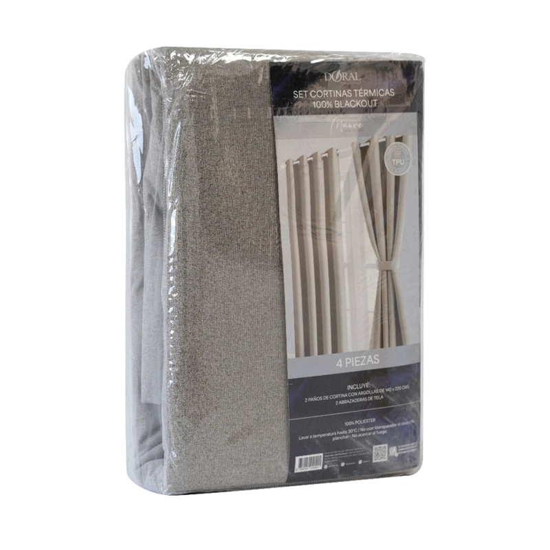 SET CORTINA DORAL MAUVE BLACKOUT TAUPE  - 3