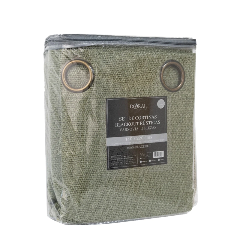 SET CORTINA DORAL VARSOVIA BLACKOUT VERDE AGUA - 5