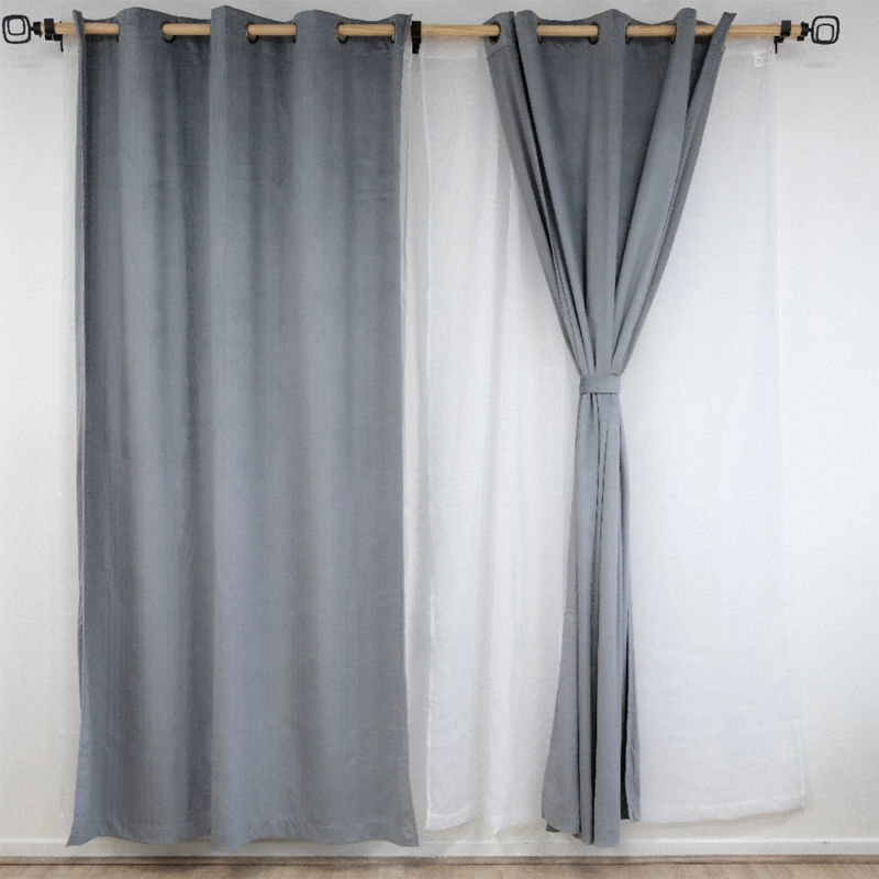 SET CORTINA DORAL LUCIANA GRIS - 2
