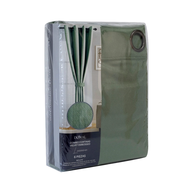 SET CORTINA DORAL LUCIANA VERDE - 5