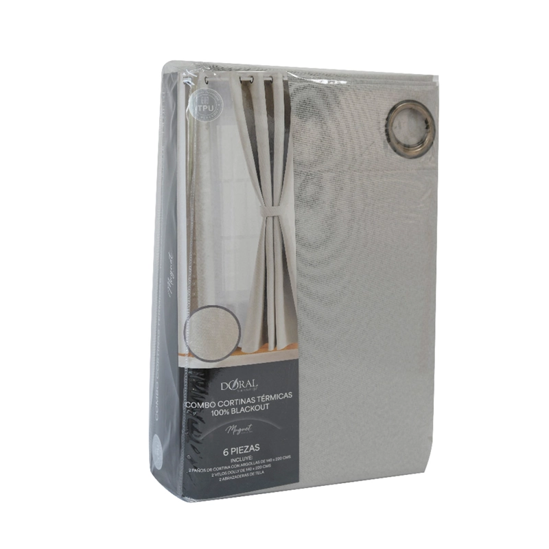 SET CORTINA DORAL MUGUET BLACKOUT CRUDO - 5
