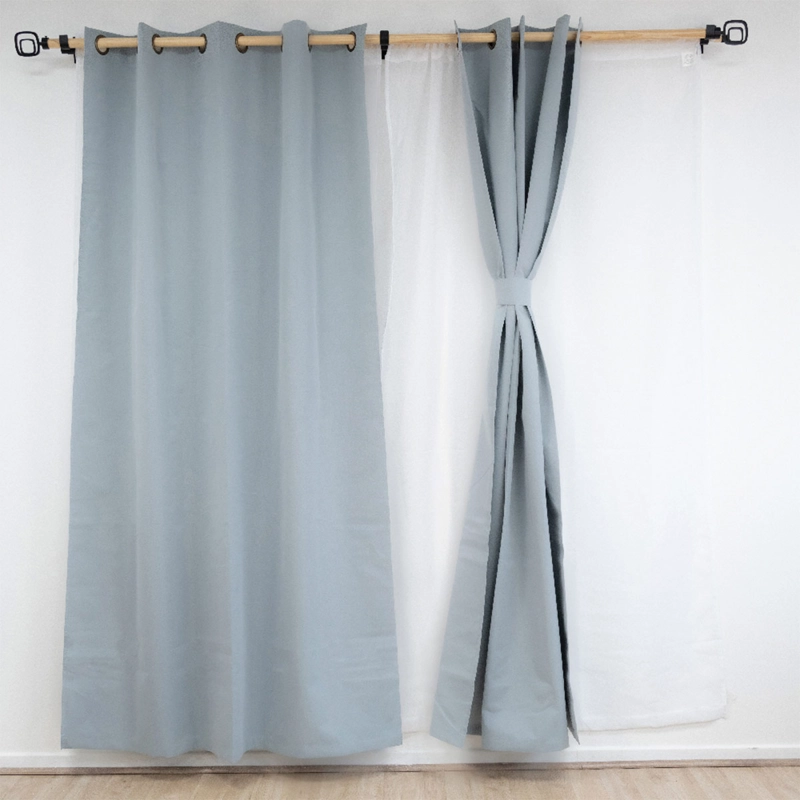 SET CORTINA DORAL MUGUET BLACKOUT GRIS PERLA