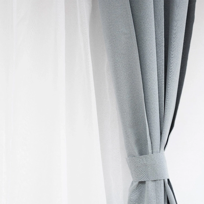 SET CORTINA DORAL MUGUET BLACKOUT GRIS PERLA - 2