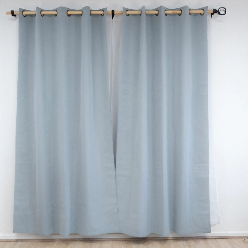 SET CORTINA DORAL MUGUET BLACKOUT GRIS PERLA - 5