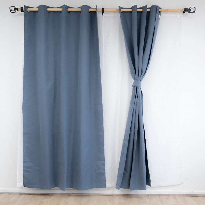 SET CORTINA DORAL MUGUET BLACKOUT AZUL  - 2