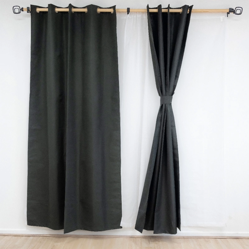 SET CORTINA DORAL MUGUET BLACKOUT NEGRO  - 2