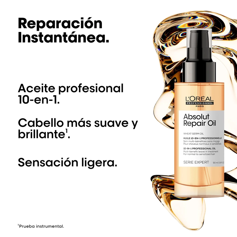 DÚO LOREAL PROFESSIONNEL ABSOLUT REPAIR ACEITE 90ML Y MINI ACEITE 30ML - 2
