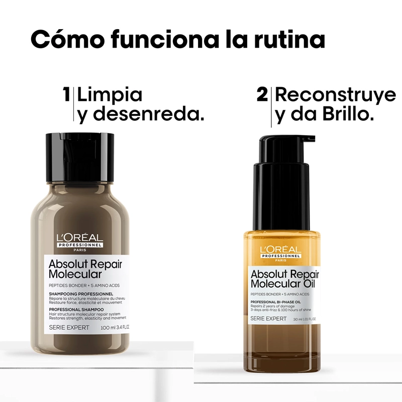 MINI DUO LOREAL PROFESSIONNEL ABSOLUT REPAIR MOLECULAR 100ML+30ML - 4