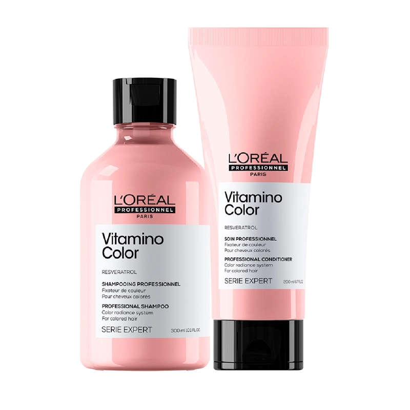 SET LOREAL PROFESSIONNEL VITAMINO COLOR SHAMPOO 300ML ACONDICIONADOR 200ML