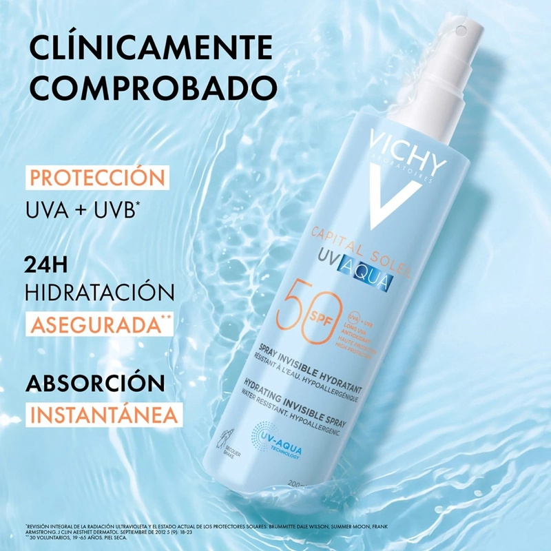 PROTECTOR SOLAR CUERPO VICHY CAPITAL SOLEIL UV AQUA SPRAY FPS50 200ML - 6