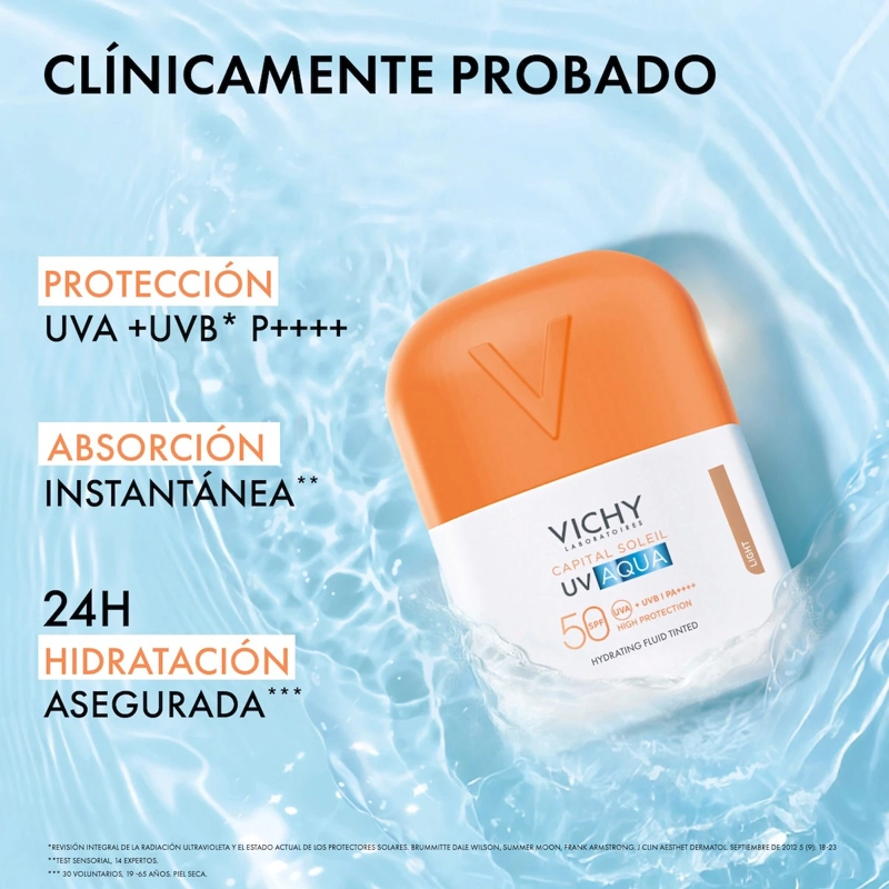 PROTECTOR SOLAR VICHY CAPITAL SOLEIL UV AQUA COLOR LIGHT FPS50 50ML - 3