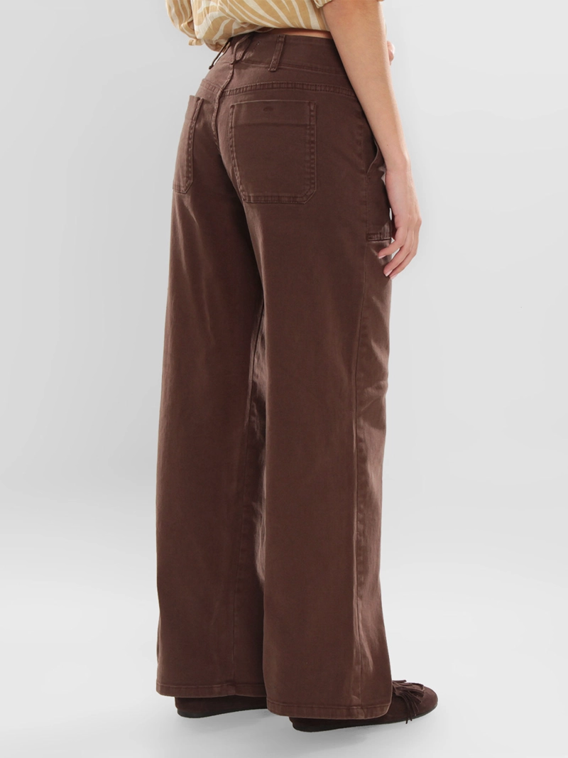 JEANS MUJER WADO'S CARGO WIDE LEG TIRO ALTO PRETINA BÁSICA 1 BOTÓN - 3