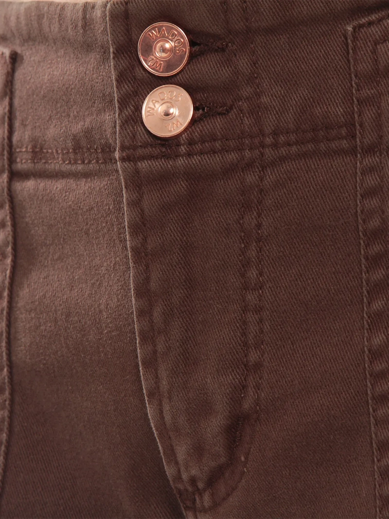 JEANS MUJER WADO'S CARGO WIDE LEG TIRO ALTO PRETINA BÁSICA 1 BOTÓN - 9