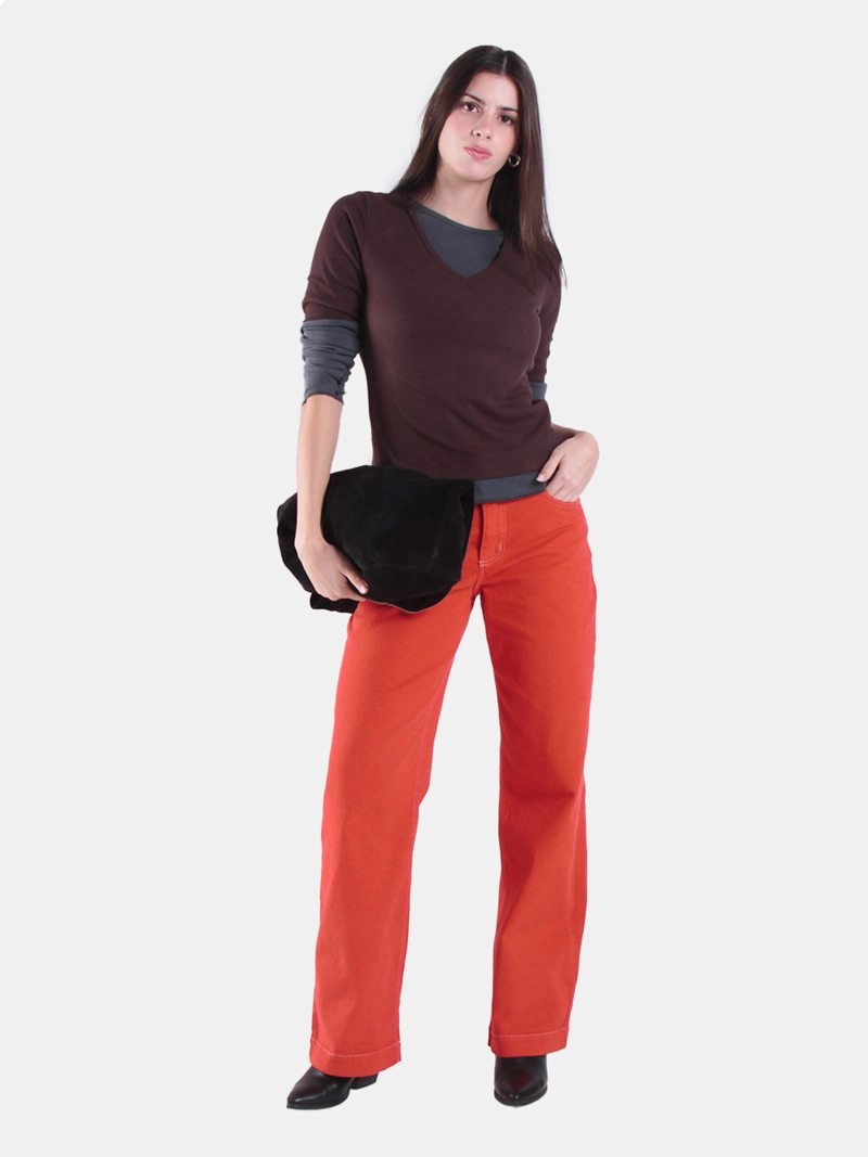 JEANS MUJER WADO'S WIDELEG TIRO ALTO PRETINA BÁSICA 1 BOTÓN - 1