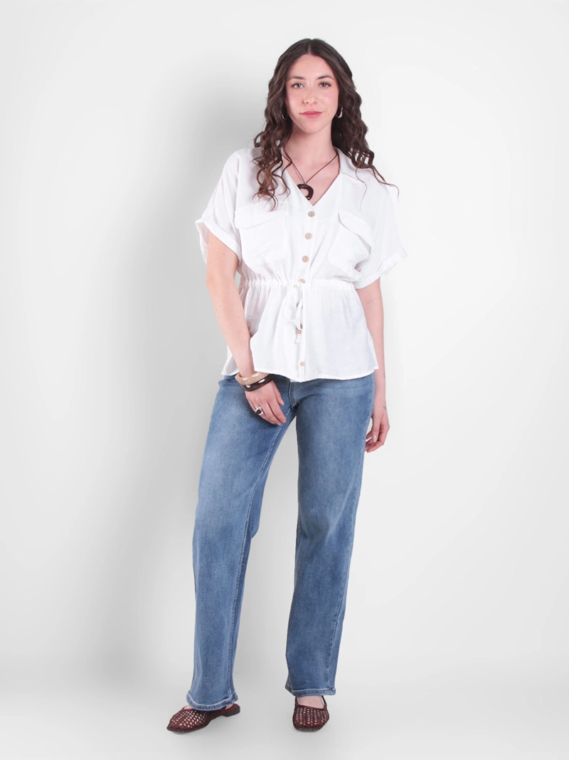JEANS MUJER WADOS ALGODÓN WIDE LEG TIRO ALTO - 1