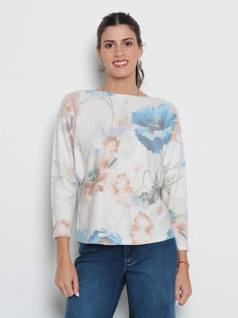 SWEATER MUJER WADO'S SUBLIMADO MANGA 3/4 ESCOTE REDONDO - 1