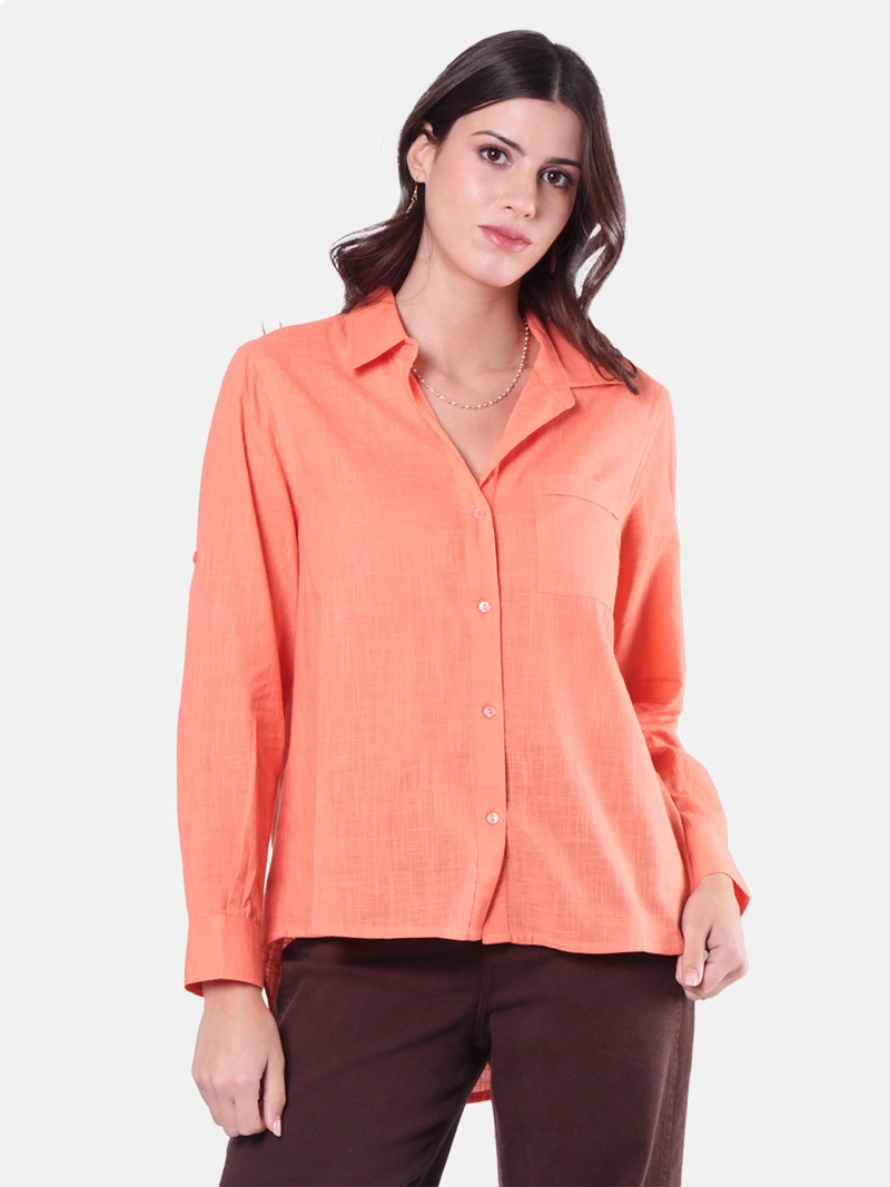 BLUSA MUJER WADO'S  MANGA LARGA ABOTONADA BOLSILLO - 1