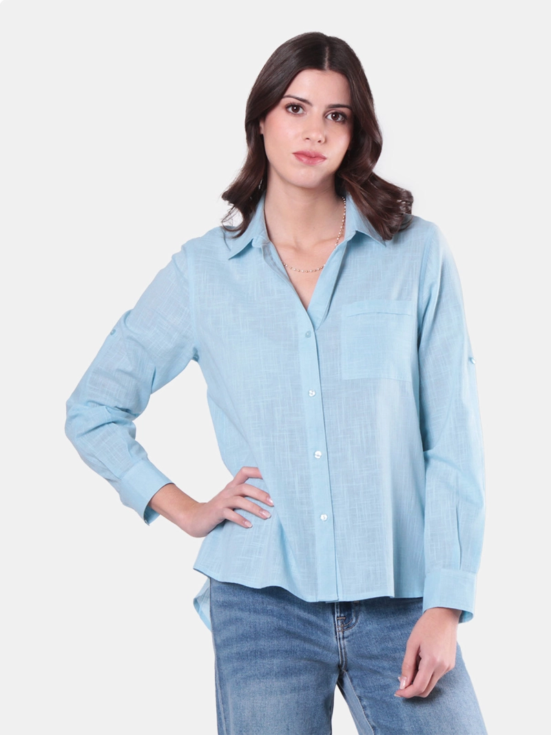BLUSA MUJER WADO'S  MANGA LARGA ABOTONADA BOLSILLO - 1