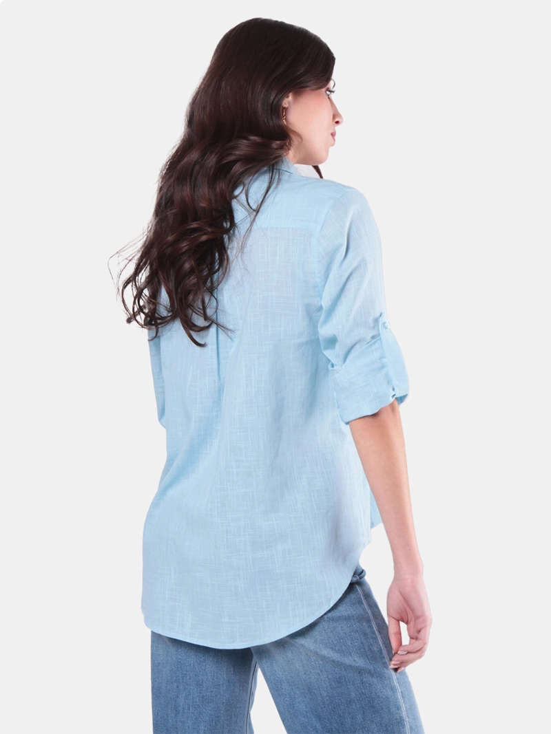 BLUSA MUJER WADO'S  MANGA LARGA ABOTONADA BOLSILLO - 2