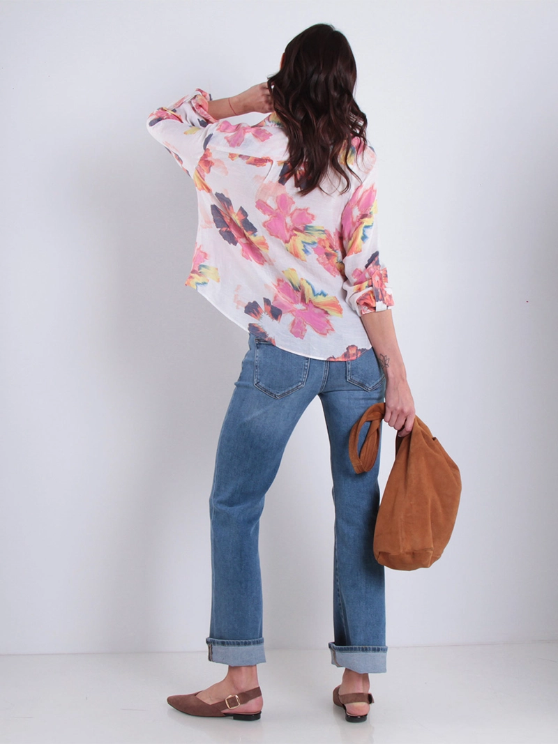 BLUSA MUJER WADOS MANGA LARGA ESTAMPADA ABOTONADA - 3