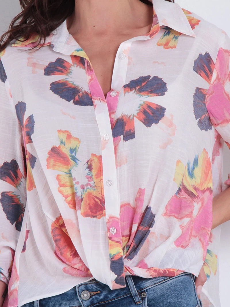 BLUSA MUJER WADOS MANGA LARGA ESTAMPADA ABOTONADA - 5