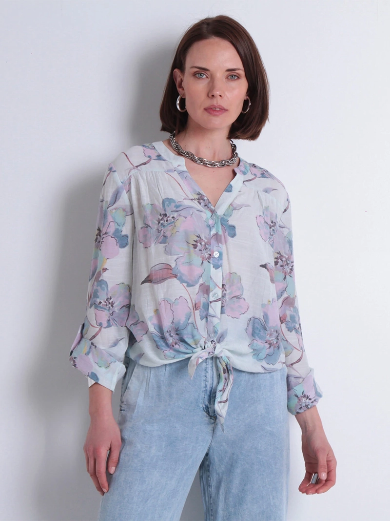 BLUSA MUJER WADOS MANGA LARGA ESTAMPADA ABOTONADA - 2