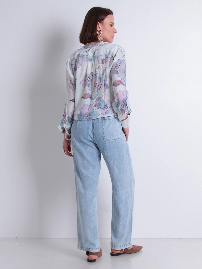 BLUSA MUJER WADOS MANGA LARGA ESTAMPADA ABOTONADA - 3