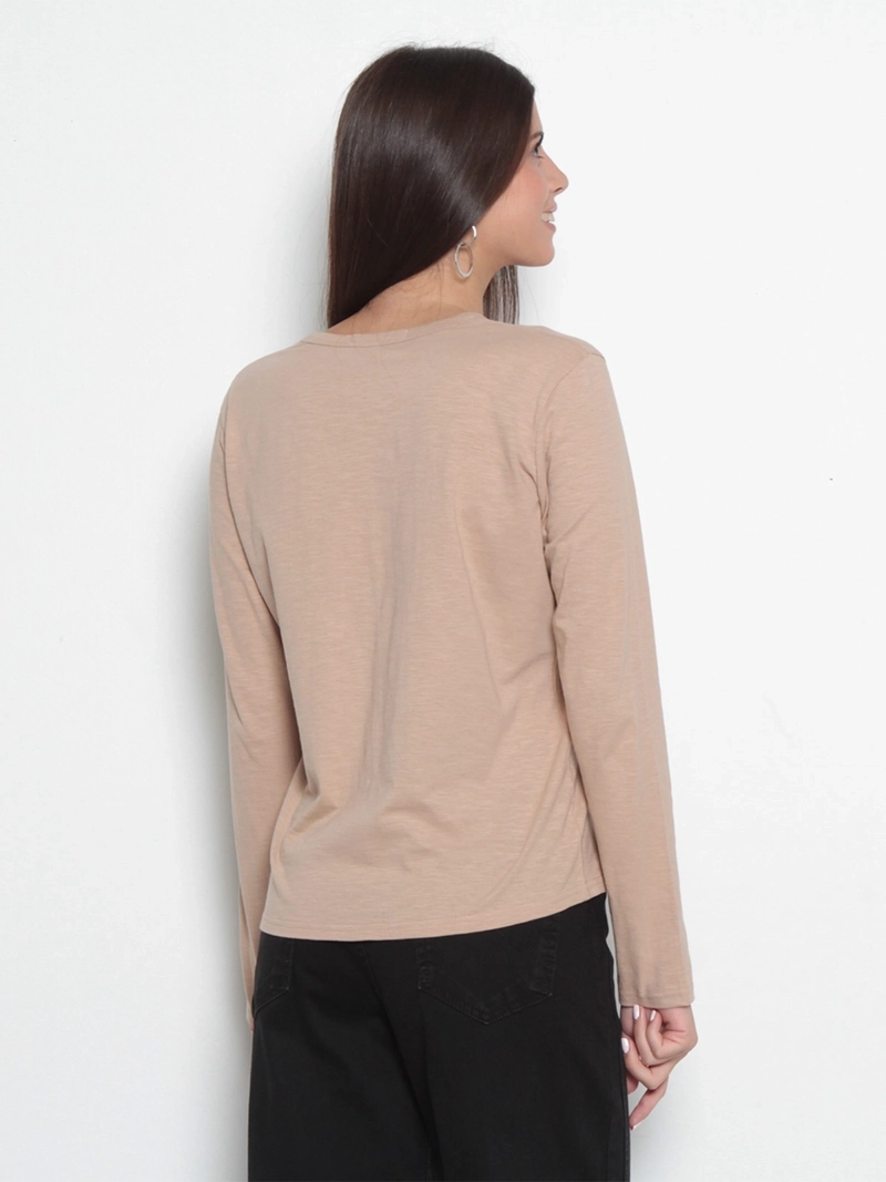 POLERA MUJER WADOS ALGODÓN ESCOTE REDONDO MANGA LARGA - 2