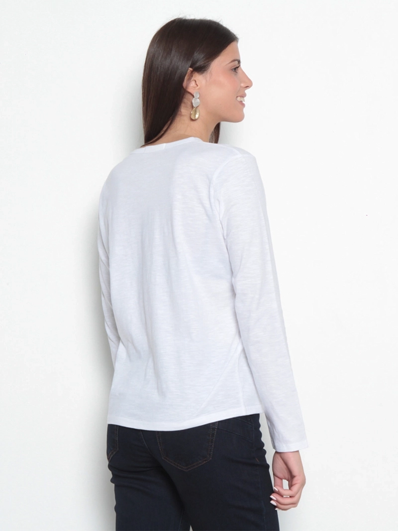 POLERA MUJER WADOS ALGODÓN ESCOTE REDONDO MANGA LARGA - 2