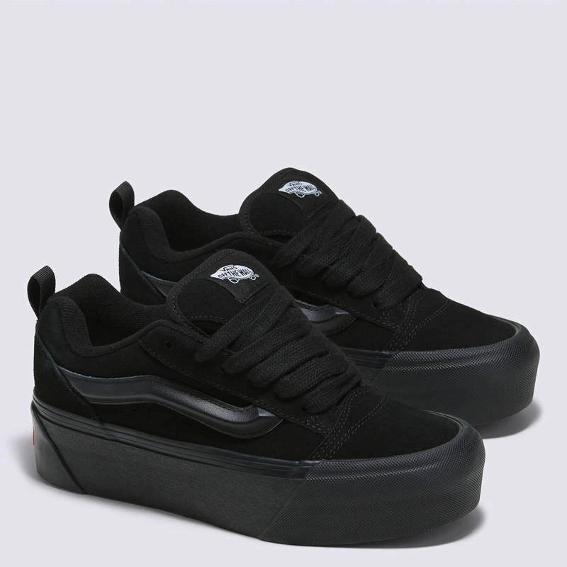 ZAPATILLAS MUJER VANS URBANAS NEGRO KNU STACK CUERO - 2