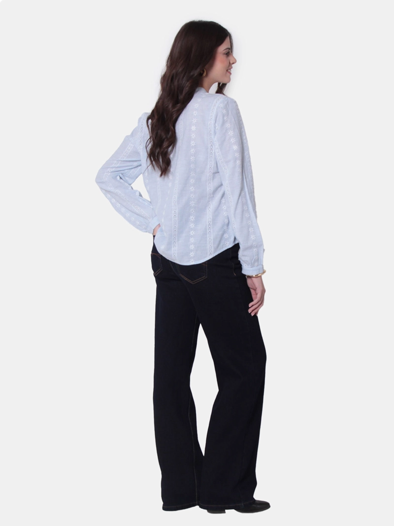 BLUSA MUJER WADO'S EMBRPOIDERY MANGA LARGA ABOTONADA ESCOTE  V - 5