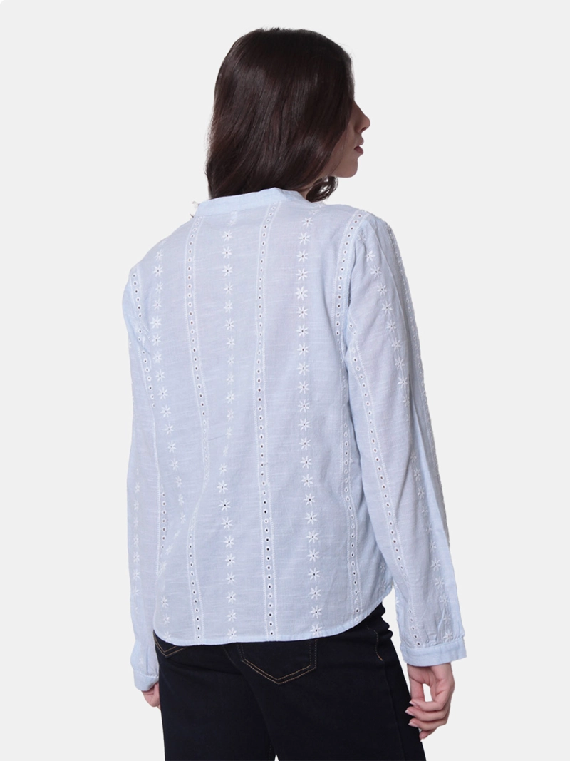 BLUSA MUJER WADO'S EMBRPOIDERY MANGA LARGA ABOTONADA ESCOTE  V - 2