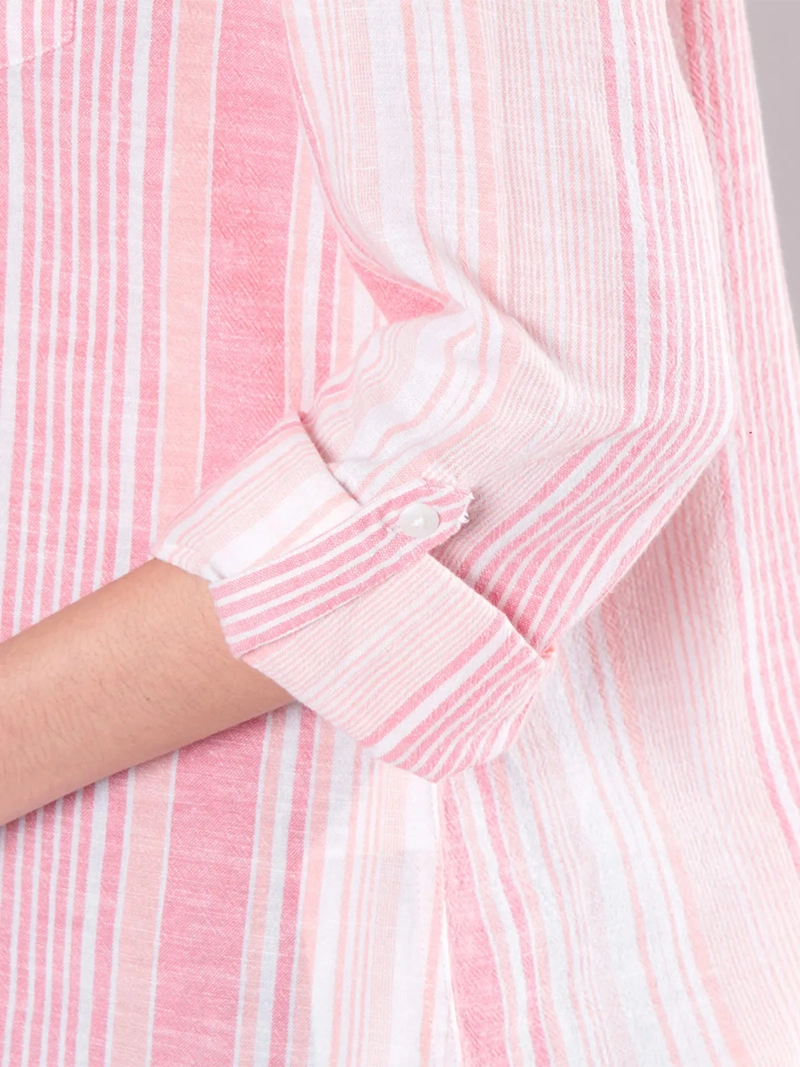 BLUSA MUJER WADO'S MANGA LARGA LISTADA ABOTONADA - 3