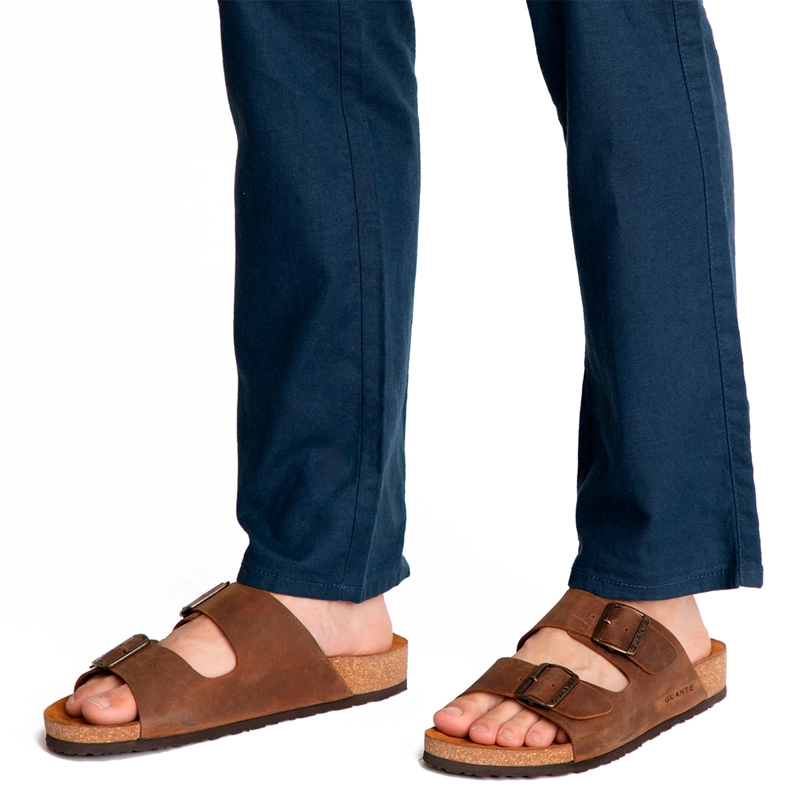 SANDALIAS HOMBRE GUANTE CHOCOLATE CRETA CUERO - 5