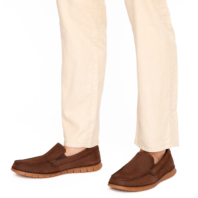 MOCASINES HOMBRE GUANTE CAFÉ SEASIDE CUERO - 5