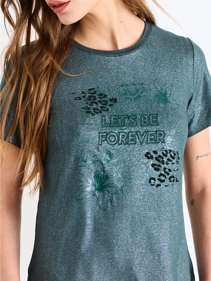 POLERA MUJER IO MANGA CORTA ESTAMPADA - 3