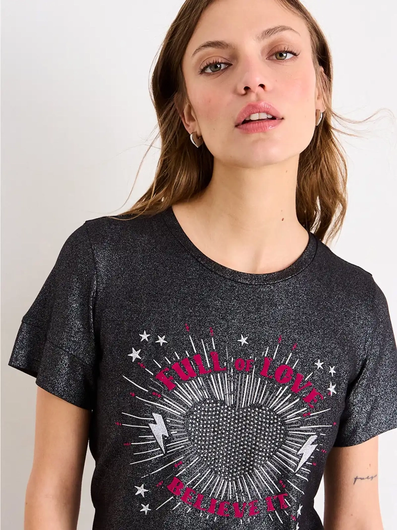 POLERA MUJER IO MANGA CORTA ESTAMPADA - 3