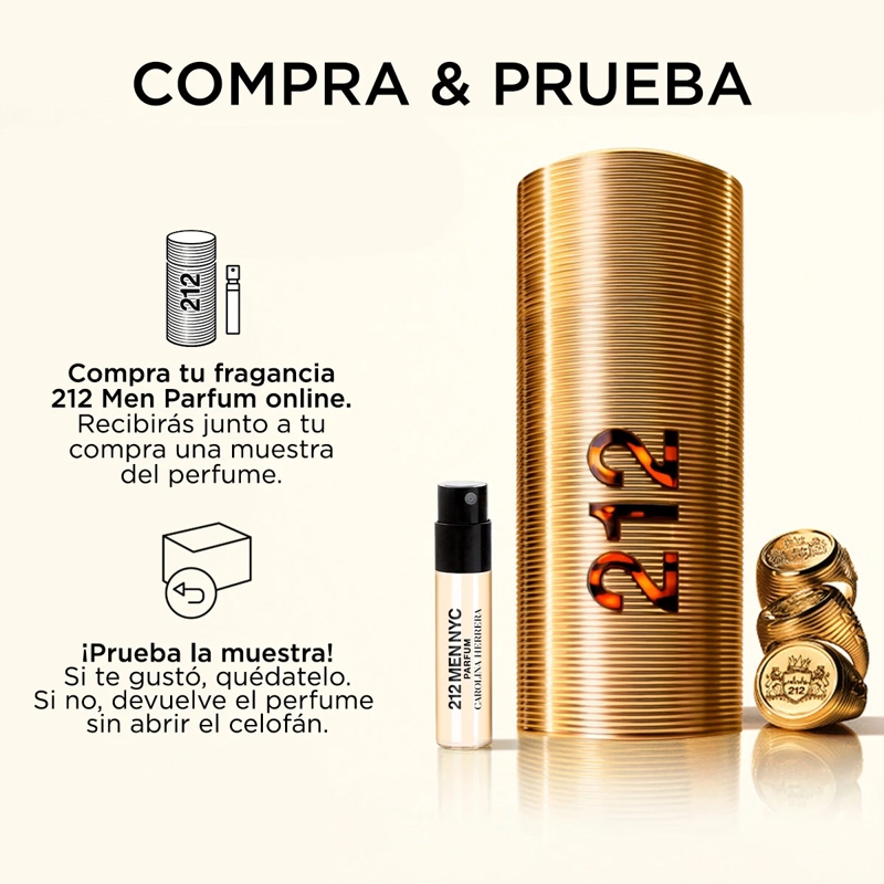 PERFUME HOMBRE CAROLINA HERRERA 212 PARFUM 100ML - 2